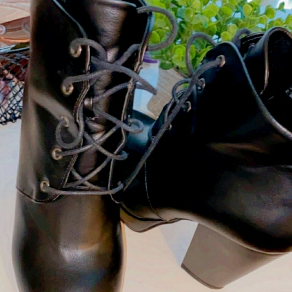Black angle boots